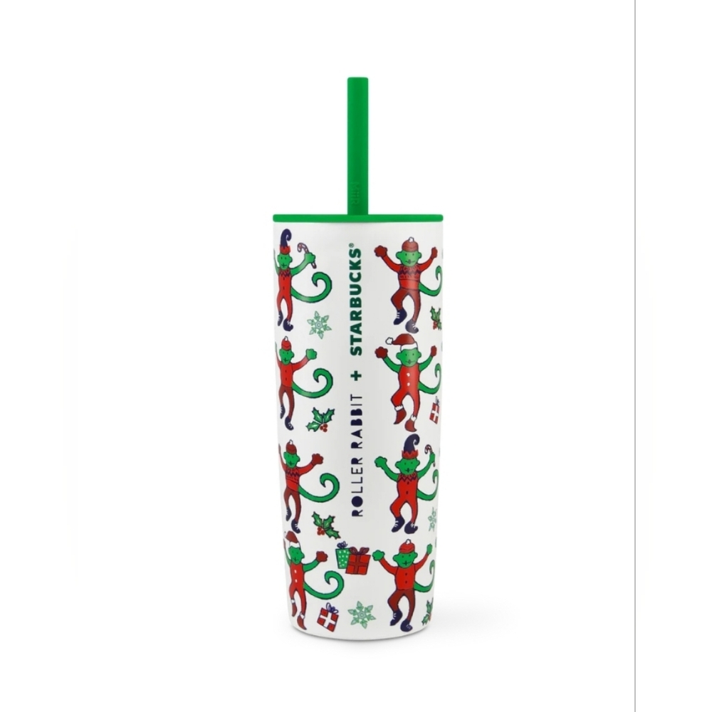 STARBUCKS x Roller Rabbit 2025 Christmas Tumbler 24oz Cup w Lid & Straw MIIR